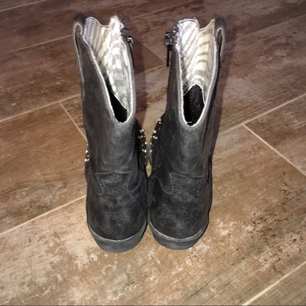 Justice Black Rhinestone Boots Size 2 - Picture 3 of 7